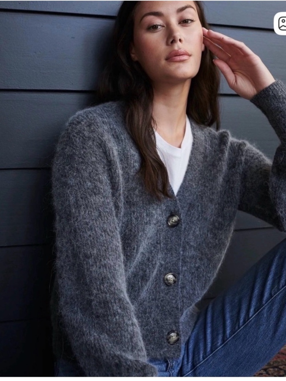 Quince Baby Alpaca-Wool Cropped Cardigan - Large